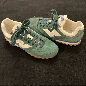 New Balance RC30 Nightwatch Green suede shoes